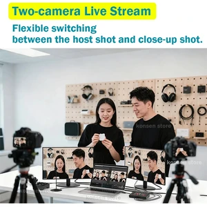 2 input 1 output,2-Way HDMI Live Streaming Video Mixer Switcher 2 Channel Input 1080P USB C Video Capture Card Record for Camera Game Podcasting 2 input 1 output,2-Way HDMI Live Streaming Video Mixer Switcher 2 Channel Input 1080P USB C Video Capture Card Record for Camera Game Podcasting