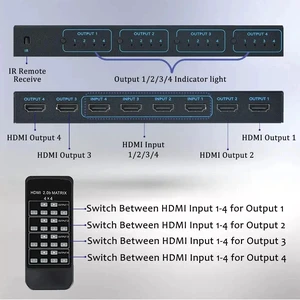 with UK Plug,4K 60Hz HDMI Matrix Switch 4 in 4 out Matrix HDMI 2.0 Switcher Splitter Selector 4x4 Support EDID HDR10 HDCP2.2 for PC Loptop TV with UK Plug,4K 60Hz HDMI Matrix Switch 4 in 4 out Matrix HDMI 2.0 Switcher Splitter Selector 4x4 Support EDID HDR10 HDCP2.2 for PC Loptop TV