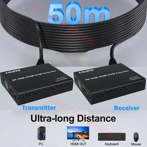 1 TX and 1 RX,8K KVM HDMI Extender over CAT6A 8K@60Hz 4:2:0 HDMI KVM Extender 4K@120Hz with Audio output Support USB Mouse Keyboard for PC TV 1 TX and 1 RX,8K KVM HDMI Extender over CAT6A 8K@60Hz 4:2:0 HDMI KVM Extender 4K@120Hz with Audio output Support USB Mouse Keyboard for PC TV