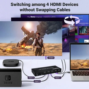 1080P with seamless,1080P HDMI Auto Switch 4 in 1 out HDMI Cycle Seamless Switching Selector 4x1 with 10/15/20 Seconds Cycle Play for TV PC Monitor 1080P with seamless,1080P HDMI Auto Switch 4 in 1 out HDMI Cycle Seamless Switching Selector 4x1 with 10/15/20 Seconds Cycle Play for TV PC Monitor