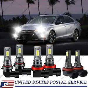 For Toyota Camry 2007-2013 2014 LED Headlight + Fog Light 6x Bulbs Combo Kit