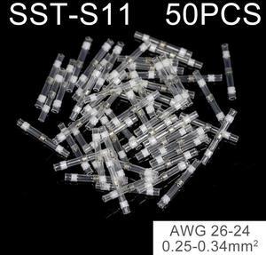 First picture~50Pcs Solder Seal Wire Connectors Heat Shrink Solder Butt Connectors Solder Connector Kit Automotive Marine Insulated(Beige 50 Pcs white
)