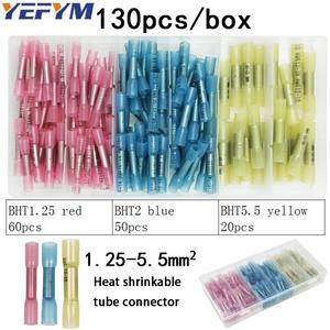 First picture~Heat shrink wire connector terminals and Solder ring terminals waterproof seal cable wire Electrical terminals Various boxes(Brown 130Pcs Heat Shrink
)