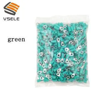 First picture~ 500Pcs/pack ring crimp insulation terminal RV3.5-4 RV3.5-5 RV3.5-6 for 2.5-4mm2 wire cable connector( RV3.5-4
green
)