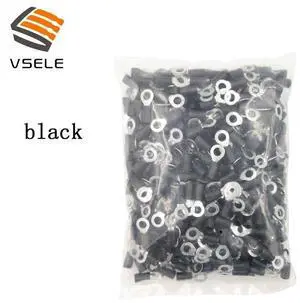 First picture~ 1000Pcs/pack ring crimp insulation terminal RV1.25-3 RV1.25-4 RV1.25-5 RV1.25-6 8 10 for 0.5-1.5mm2 wire cable connector(RV1.25-4
black
)