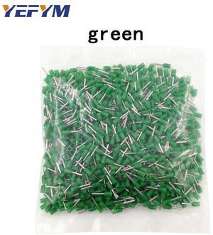 First picture~1000Pcs/lot tube insulating terminals E0510 E7510 E1010 E1510/12 E2510/12 E4012 E6012 insulated cable wire crimp connector( E1010
green
)