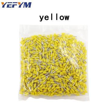 First picture~1000Pcs/lot tube insulating terminals E0510 E7510 E1010 E1510/12 E2510/12 E4012 E6012 insulated cable wire crimp connector( E0510
yellow
)