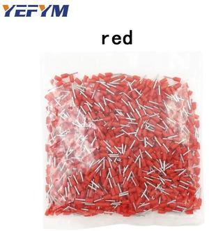 First picture~1000Pcs/lot tube insulating terminals E0510 E7510 E1010 E1510/12 E2510/12 E4012 E6012 insulated cable wire crimp connector( E1010
red
)
