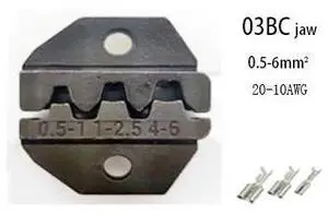 First picture~HS-03B HS-16WF HS-40J HS crimping tool mold plug tube non-insulated pliers jaw end tool kit(Apricot 03BC
)