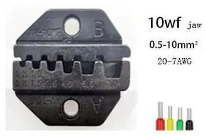 First picture~HS-03B HS-16WF HS-40J HS crimping tool mold plug tube non-insulated pliers jaw end tool kit(Yellow 10WF
)