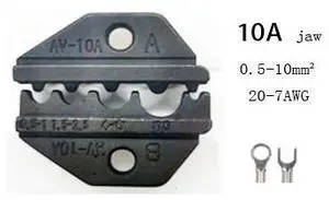 First picture~HS-03B HS-16WF HS-40J HS crimping tool mold plug tube non-insulated pliers jaw end tool kit(Black 10A
)