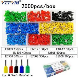First picture~ tube insulating crimp terminals insulating ring terminals plug tab 2.8 4.8 6.3 terminator connector block 9 kinds box set(Orange 2000Pcs tube
)