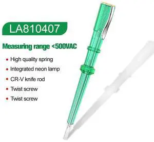 First picture~ Voltage Tester Long life Copper head Simple tester Test pen(Gold LA810407
)