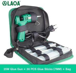 First picture~ 25W Hot Melt Glue Gun with 7MM Glue Sticks Mini Industrial Guns Thermo Electric Heat Gun Temperature Crafts Repair Tool DIY(EU
white with bag set
25W
)