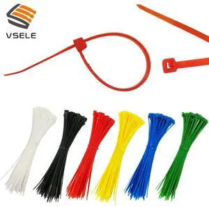 First picture~100Pcs/pack self-locking nylon cable ties 3*150mm 6 color plastic zip tie black wire binding wrap straps first batch of nylon(Purple random color
)