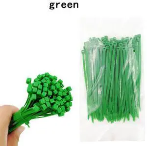 First picture~100Pcs/pack self-locking nylon cable ties 3*150mm 6 color plastic zip tie black wire binding wrap straps first batch of nylon(green green 2.5x150mm
)