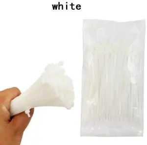 First picture~100Pcs/pack self-locking nylon cable ties 2.7*200mm 6 color plastic zip tie black wire binding wrap straps first batch of nylon(white white 2.7x200mm
)
