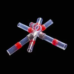 First picture~Electrical Connector Heat Shrink Without Crimp Waterproof Sleeve Solder Terminal Sealed Insulation Butt Wire Joint(Male ferrule 30Pcs
red red
)