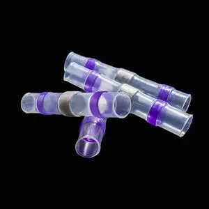 First picture~Electrical Connector Heat Shrink Without Crimp Waterproof Sleeve Solder Terminal Sealed Insulation Butt Wire Joint(Male ferrule 30Pcs
P urP le purple
)