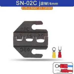 First picture~SN/4mm crimping pliers jaw for TAB 2.8 4.8 6.3 C3 XH2.54 2510 plug insulation tube terminal tools jaw width 4mm/pliers 190mm(Red SN-02C jaw
)