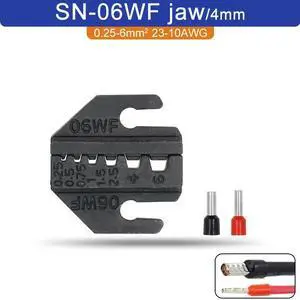First picture~SN/4mm crimping pliers jaw for TAB 2.8 4.8 6.3 C3 XH2.54 2510 plug insulation tube terminal tools jaw width 4mm/pliers 190mm(Black SN-06WF jaw
)