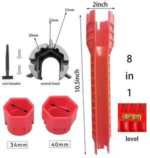 First picture~8 In 1 Sink Anti-Skid Maintenance Wrench Kitchen Bathroom Maintenance plumbing Tool Set Faucet Assembly pipe Installation Wrench(Purple 8in1
)