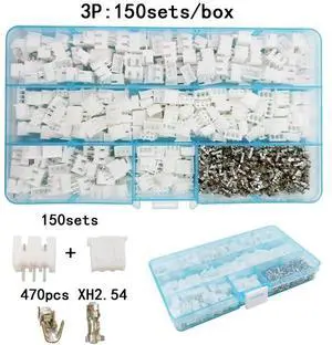 First picture~135sets/box suit    pin 2.54mm XH2.54 connector plug + straight needle + terminal socket Header wire Adaptor connectors(Violet
)