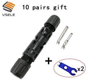 First picture~10 Pcs Connector 20A/30A/50A DC1500V Solar panel branch series Connect solar system Male & Female for pV Cable 2.5/4/6mm2(dark grey cs Two wrench
)