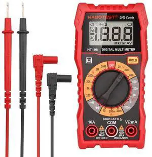 First picture~Multimètre HT108 Digital Multimeter Esr Meter AC DC Voltage Current Ohm Automotive Electrician Tools Dmm  2000 Counts(Purple HT108 no Light
)