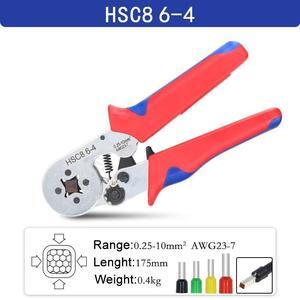 First picture~HSC8 6-6/6-4 pliers Crimp tools set for tube terminal and multifunctional stripping cutting wire pliers mini black tool bag(Gold HSC8 6-4
)