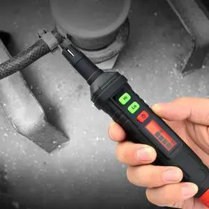 First picture~ HT61 Gas Leak Detector Gas Analyzer pen Type Mini portable ppM Meter Combustible Flammable Natural Tester 1000ppm(White HT61 without battery
)