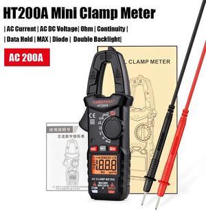 First picture~Clamp Multimeter DC Curent Clamp Meter Digital professional True RMS  Capacitance AC DC Ohm Hz C/F pinza Amperimetrica Tester(Brown HT200A Basic
)