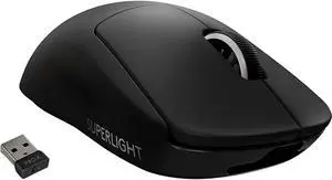 Logitech G PRO X SUPERLIGHT Wireless Gaming Mouse, Ultra-Lightweight, HERO 25K Sensor, 25,600 DPI, 5 Programmable Buttons, Long Battery Life, Compatible with PC / Mac - Black Logitech G PRO X SUPERLIGHT Wireless Gaming Mouse, Ultra-Lightweight, HERO 25K Sensor, 25,600 DPI, 5 Programmable Buttons, Long Battery Life, Compatible with PC / Mac - Black
