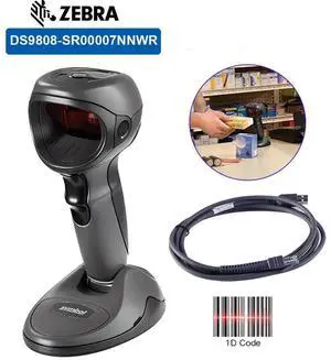 Sy,mbol Motor,ola Ze,bra DS9808 Laser Imager Barco,de Scann,er Reader w/USB Cable