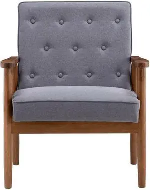 High Grade Sofa Retro Lounge Modern Upholstered Wooden Chair Furniture Grey NEW