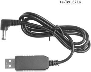 Cable adaptador de aumento para enrutador, 5V DC de conector USB a 12V, 2,1x5,5mm, ángulo recto macho