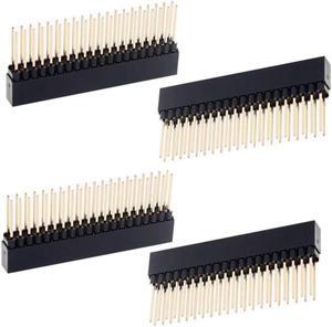 2 x 20(40 Pin) Stacking Header for Raspberry Pi A+/B+/Pi 2/Pi 3 Extra Tall Header (Pack of 4)