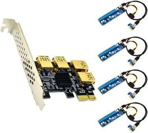 PCI-E 1 to 4 USB3.0 Expansion Card+4XPCIE 1X to 16X Large 4Pin image Card Extension Cable Adapter Card for BTC Mining PCI-E 1 to 4 USB3.0 Expansion Card+4XPCIE 1X to 16X Large 4Pin image Card Extension Cable Adapter Card for BTC Mining