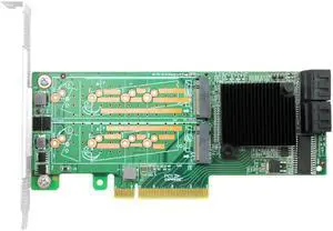 Linkreal 8-Port PCIe 2.0 x8 to M.2 SATA 3.0 RAID Controller Adapter Card-LRST9608-4M4S