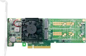 PCIe 3.0 X 8 to Quad M.2 NVMe SSD Swtich Adapter Card with Low Profile-LRNV9547LP-4I