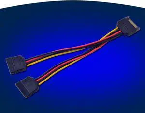 15Pin SATA Male to 2x 15Pin SATA Splitter Female Power Cable Extension Cables 20cm long