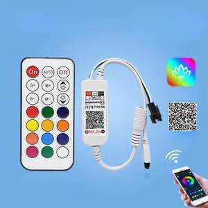Mini Rainbow Dreamcolor RGB Strip Light 21key Led Pixel Strip DC5-24V Light Controller for WS2812B SK6812 with Remote Controller
