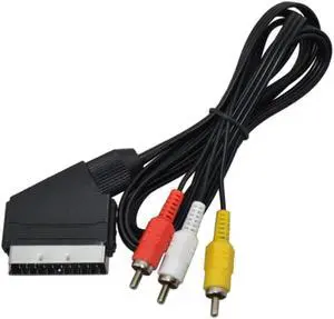 1.8m AV SCART Audio Video Cable TV Lead for NES FOR NES RGB SCART CABLE Plug RCA Video Cable for NES for FC