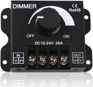 12V30A Stepless Dimmer Switch LED Light with Dimmer, Portable Manual Dimmer, Single Color Light With