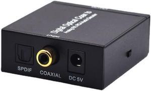 HD 1080P Digital Optical Coaxial Toslink Fiber Conversion SPDIF Coax To Analog RCA Audio Converter Adapter Decoder