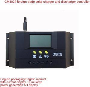 CM3024Z PWM Smart Solar Regulator Charge Controller Regulator LCD Display Solar Panel Generator Voltage Current 12V/24V Auto 30A