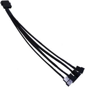 Big 4pin To 3pin/4 Pin 1 To 4 Ways Computer Cooling Fan Cable CPU Fan HUB Extension Cable with Sleeve 27cm for Mainboard