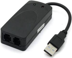 USB Fax Modem External 56K Data V9.0 2ports for Win7 Ethernet Phone