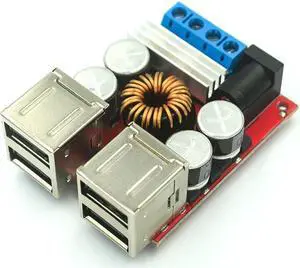 DC-DC vehicle charging module 8V-35V 5V 8A power supply depressurization module 4 port USB output mobile charger
