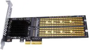 PCI Express Expansion Card PCI-E to M2 Controller PCIe X4 to M.2 NVME Dual Disk Adapter Add On Cards For 2230-22110 SSD PCI Express Expansion Card PCI-E to M2 Controller PCIe X4 to M.2 NVME Dual Disk Adapter Add On Cards For 2230-22110 SSD